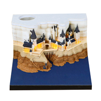Bloc-notes créatif 2027 avec LED, style Harry Potter, Château de Poudlard, blocs de construction 3D, calendrier et bloc-notes mémo