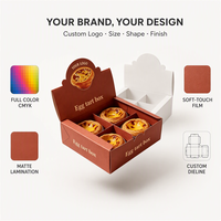 Boîte à tartelettes en carton alimentaire personnalisable avec logo, avec séparateurs et fenêtre, pour pâtisseries, desserts, emballage à emporter, vente en gros