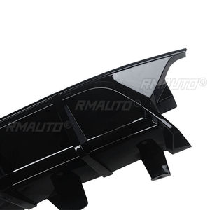 For 2018-2022 10th 10.5th Accord Yofer V2 Rear Bumper Diffuser <b>Splitter</b> Lip + Corner Apron Spats Glossy Black Carbon Fiber Look - Product Image 5