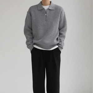 FNJIA Custom <strong>Men's</strong> Sweater Casual Half Zipper Pullover Knit for <strong>Polo</strong> Winter Warm <strong>Jumper</strong> New Design Manufacturer's Knitted - Product Image 5