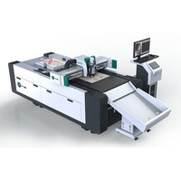 Plotter de corte de cama plana CNC digital automático con cuchilla oscilante 1070 1612 PAS para pegatinas en rollo y tableros KT
