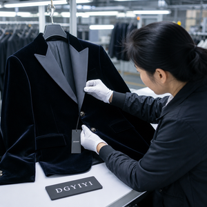 YUNCLOS Kadın Kadife <span class=keywords><strong>Blazer</strong></span> Slim Fit Tek Düğme Düz Dokuma Çentikli Yaka Ofis Elbisesi Menekşe - Product Image 4