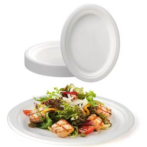 จานเยื่อชานอ้อยแบบยั่งยืน ทนทาน ย่อยสลายได้ทางชีวภาพ สำหรับงานเลี้ยงในสวน ของว่างยามบ่าย และผลไม้ - Product Image 2