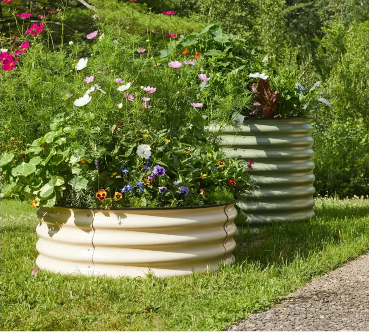 Cama de jardim leve galvanizada, fácil montagem, caixa para plantar, casa, frutas, legumes, flores, grande vaso ao ar livre