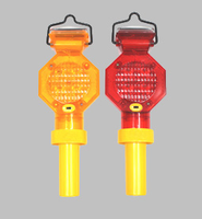 LZL LZL-JSD-01 Lampe de signalisation d'obstacle clignotante à LED jaune de qualité ingénierie, alimentée par énergie solaire et secteur, avec batterie intégrée pour le trafic
