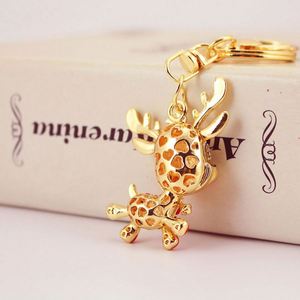 <b>Creative</b> Diamond-encrusted Crystal Christmas Reindeer Animal Metal Keychain Pendant - Product Image 6