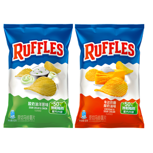 Nouveauté en collations asiatiques : <span class=keywords><strong>chips</strong></span> de pommes de terre <span class=keywords><strong>Ruffles</strong></span> au cheddar et à la crème sure, <span class=keywords><strong>chips</strong></span> de légumes, 82g - Product Image 2