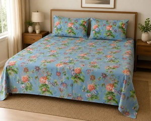 Top Selling Floral Bedding Cotton Bedsheet <b>King</b> <b>Size</b> Bed <b>Sheet</b> Set Soft Cotton <b>Sheets</b> 102 x 102 Inches Home Decor - Product Image 6