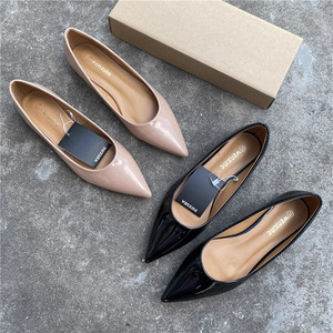 Nuove <span class=keywords><strong>Scarpe</strong></span> Semplici ed Eleganti in Pelle PU Lucida a Punta, <span class=keywords><strong>Scarpe</strong></span> Basse Monocolore da <span class=keywords><strong>Ufficio</strong></span> <span class=keywords><strong>per</strong></span> Donne - Product Image 1