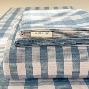 Thickened Coarse Cloth Bed <b>Sheet</b> Single Piece Plaid Woven Breathable Linen Cotton Polyester Home Use Dormitory Student Set - Product Image 3