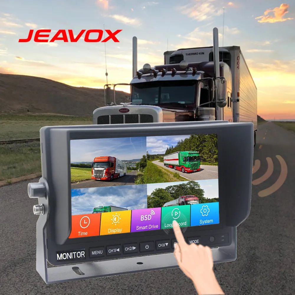 Monitor de detecção de ponto cego automotivo, sistema de movimentação inteligente, 7 polegadas, tela touch completa, visão traseira, 4 formas, ips, display hd para caminhão