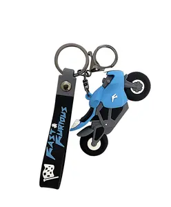 定制标志软橡胶摩托车钥匙圈3D标志橡胶聚氯乙烯钥匙扣软聚氯乙烯汽车钥匙扣