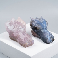 Crâne tête de dragon en cristal de quartz clair naturel de grande taille autre produit d'artisanat en cristal, environ 2-4 pc/kg