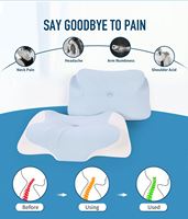 Oreiller Ergonomique Moderne Écologique en Mousse à Mémoire de Forme Inodore 200TC avec Support Orthopédique Cervical et Housse en Tissu à Contour Ondulé