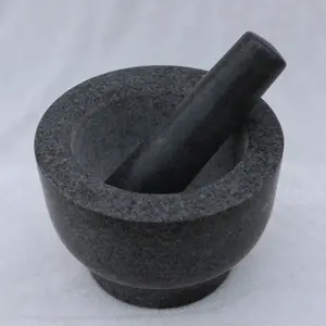 공장 가격 향신료 부엌 천연 화강암 돌 갈기 마늘 연마 사용자 정의 14*10cm 박격포 유봉을