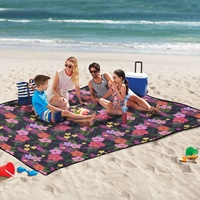 Nueva Manta de Picnic Hawaiana Impermeable y Portátil, Plegable con Bolsa de Mano, Manta de Camping Personalizada Puakenikeni para Playa