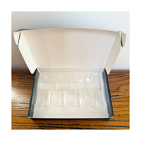 VB91 - Emballage en papier noir, flacons de 10 ml, boîte en papier 4x10 flacons, emballage de flacons, boîte noire avec plateau en blister transparent