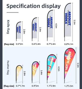 Banderas de Plumas Personalizadas Promocionales de Doble Cara con Diferentes Imágenes en Ambos Lados - Product Image 3