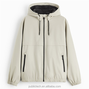 Veste à capuche décontractée surdimensionnée en polyester 100% personnalisée pour homme, avec cordon de serrage, imperméable et à capuche en caoutchouc - Product Image 5