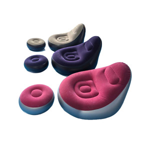 Inflatable Beanbag Chair Recliner 116x100x82cm PVC Flocked Sofa With <b>Backrest</b> And Armrests For Adult Leisure Use - Product Image 4