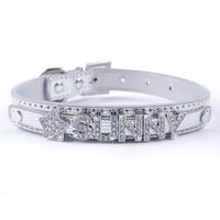 Collier de chien en PU crocodile lettre coulissante de style simple avec nom bricolage pour application de chats