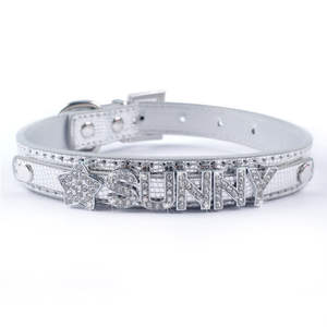 Collar de perro de PU de cocodrilo Carta deslizante de estilo simple con nombre de bricolaje para aplicación de gatos - Product Image 5