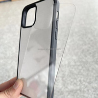 Étui de téléphone en verre TPU+PC 2D pour impression par sublimation, feuille de verre transparente compatible avec la colle pour iPhone et pour la série