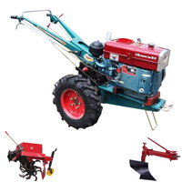 Motoculteur diesel 2 roues motrices 10HP 22HP, avec cultivateur rotatif et machine à liser, à vendre