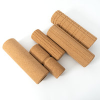 Rodillo de Yoga de Corcho Natural, Rodillo de Espuma de Alta Densidad para Masaje Muscular, Juego de Rodillos de Corcho Semicirculares