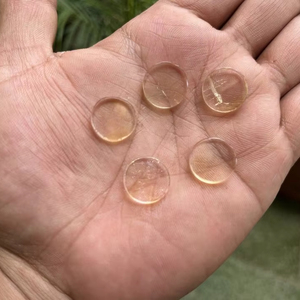 Gemas de Cabujón Redondas de Rutilo Dorado Natural |   Piedras de Cuarzo Rutilado Genuinas en Forma de Cabujón para la Fabricación de Joyas - Product Image 1