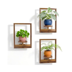 Wooden wall-mounted plant <b>stand</b>, flower pot, indoor and outdoor flower rack, wall decoration, flower and pothos ornament - Product Image 1