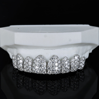 Grillz dentaires personnalisés en Moissanite et Diamant de laboratoire, pour Hommes et Femmes, motif nid d'abeille, en Argent S925, Or blanc massif 10K 18K 14K