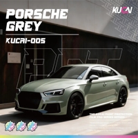KUCAI Film Vinyle Gris Cristal PET Sans Bulles pour Voiture, Film d'Emballage, Autocollant Vinyle