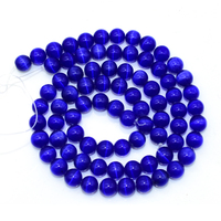 Pierres œil de chat bleu foncé naturelles, perles amples, 6/8/10mm, qualité supérieure, assurance anti-uv