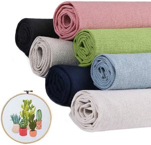 Vêtements, tissu de couleur unie, 50cm, <span class=keywords><strong>accessoires</strong></span> artisanaux pour bricolage, tissu carré, points de croix, broderie, lin, couture - Product Image 1