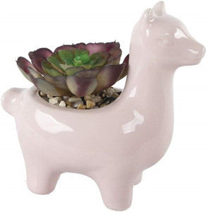 Cerámica <span class=keywords><strong>Rosa</strong></span> Llama Artificial <span class=keywords><strong>suculenta</strong></span> olla Animal lindo novedad maceta olla flor Artificial - Product Image 2