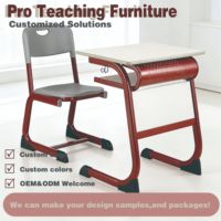 Ensemble de bureau et chaise d'école réglables avec crochet, table d'étude rouge et blanche avec panier de rangement, mobilier moderne pour salle de classe