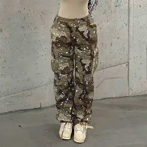 Großhandel Hochwertige Custom Kordel zug Elastic Streetwear Loose Stacked Pocket Twill Pants