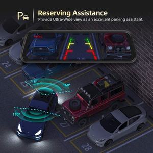 4K + 1080P 10 pulgadas espejo retrovisor para coche cámara de salpicadero delantera y trasera 4K con doble lente Wifi GPS visión nocturna Monitor de estacionamiento - Product Image 5