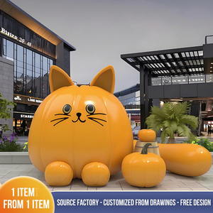 Grande sculpture de citrouille pour hôtels, thèmes Halloween et Noël, artisanat en résine de fibre de verre - Product Image 2