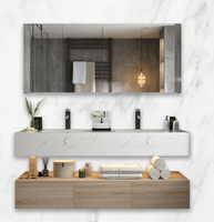 Meuble-lavabo mural pour salle de bain Wc Armoires colorées 150cm Armoire à double vasque