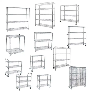 Étagère en fil galvanisé à 4 niveaux, robuste - Étagère de rangement industrielle réglable pour les usines et entrepôts sans risque ESD - Product Image 3