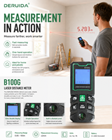 Télémètre laser numérique DERUIDA, 50/70/100/120M, télémètre laser portable avec niveau à bulle horizontal