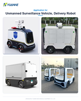 Plateforme de châssis de robot à 4 roues en alliage et aluminium avec capacité de 100 kg pour applications de sécurité