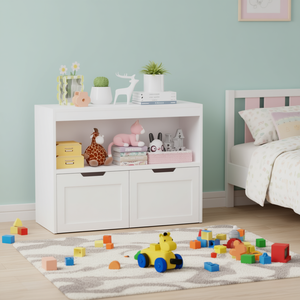 Armoire de rangement pour livres et jouets blanche pour enfants - Product Image 2