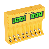 PUJIMAX Chargeur de batterie à charge rapide à huit fentes Chargeur de batterie rechargeable AA AAA Chargeur de batterie cylindrique pour la maison