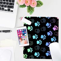 Tapis de souris carré antidérapant en caoutchouc style anime Dog Paw, accessoire pour ordinateur portable/ordinateur de bureau, 9,4x7,8x0,12 pouces