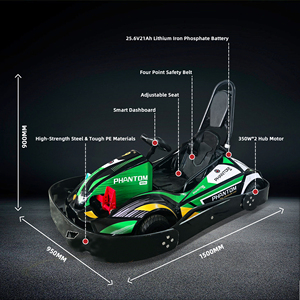 Kart à pédales Kupao MINI pour enfants, moteur 350W*2, 3-12 ans, batterie 25.6V 21Ah, sièges réglables, lumières LED, 8/16/25KM/H - Product Image 3