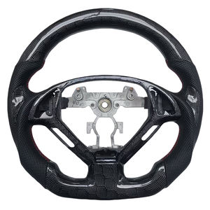 Volant de direction pratique en cuir perforé en carbone nid d'abeille, en promotion, pour Infiniti G27 G37 - Product Image 1