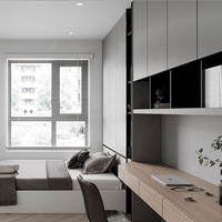 Meubles de chambre à coucher sur mesure, lit tatami, design complet avec armoire, design simple, rangement